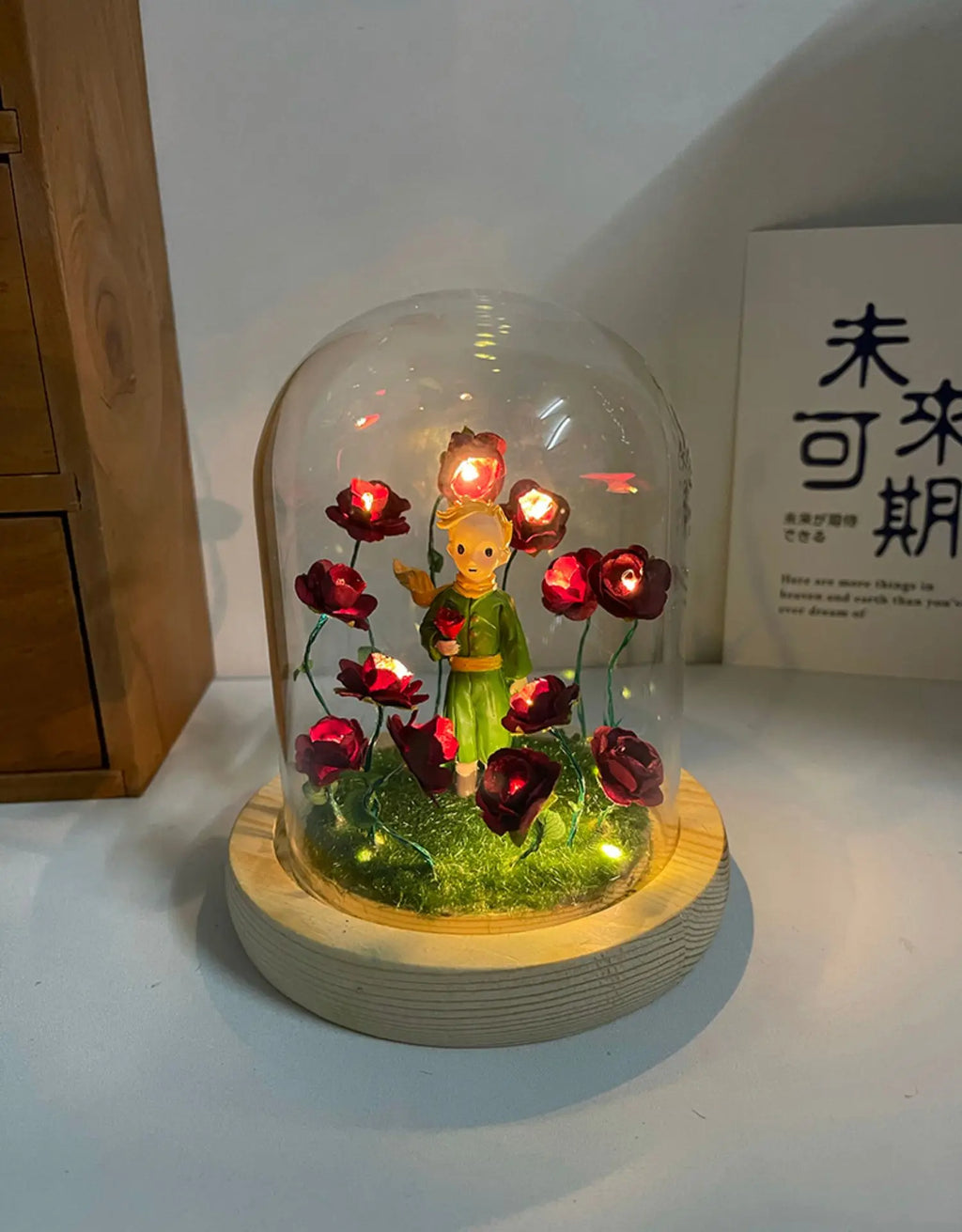 Led Room Decor Little Prince Rose Night Lights DIY Lamp Agaric Bedroom New Year Christmas Material Nightlight Gift for Kids