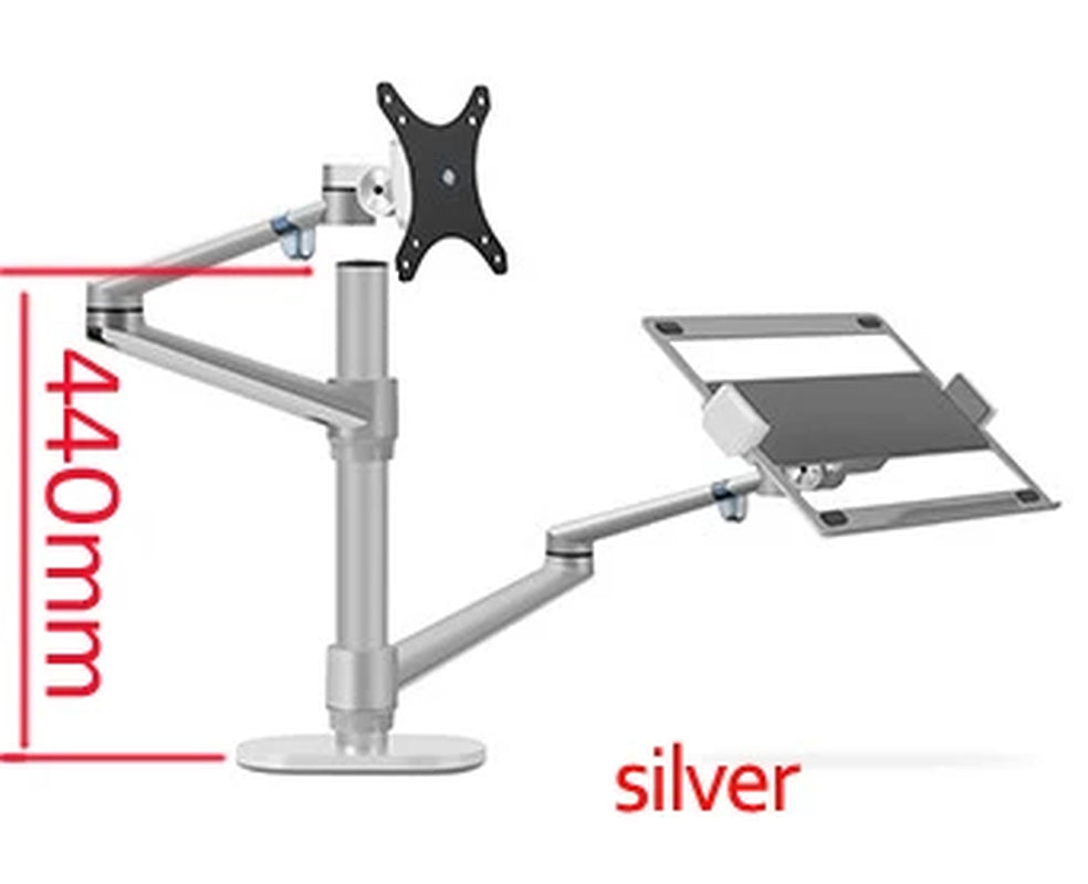 OL-3L Multimedia 32Inch LCD Monior Desktop Stand Dual Arm + 17"Laptop Mount Stand Table Full Motion Suporte Monitor Holder