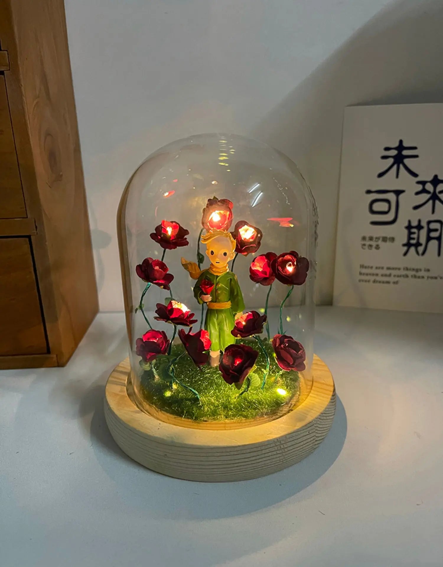 Led Room Decor Little Prince Rose Night Lights DIY Lamp Agaric Bedroom New Year Christmas Material Nightlight Gift for Kids