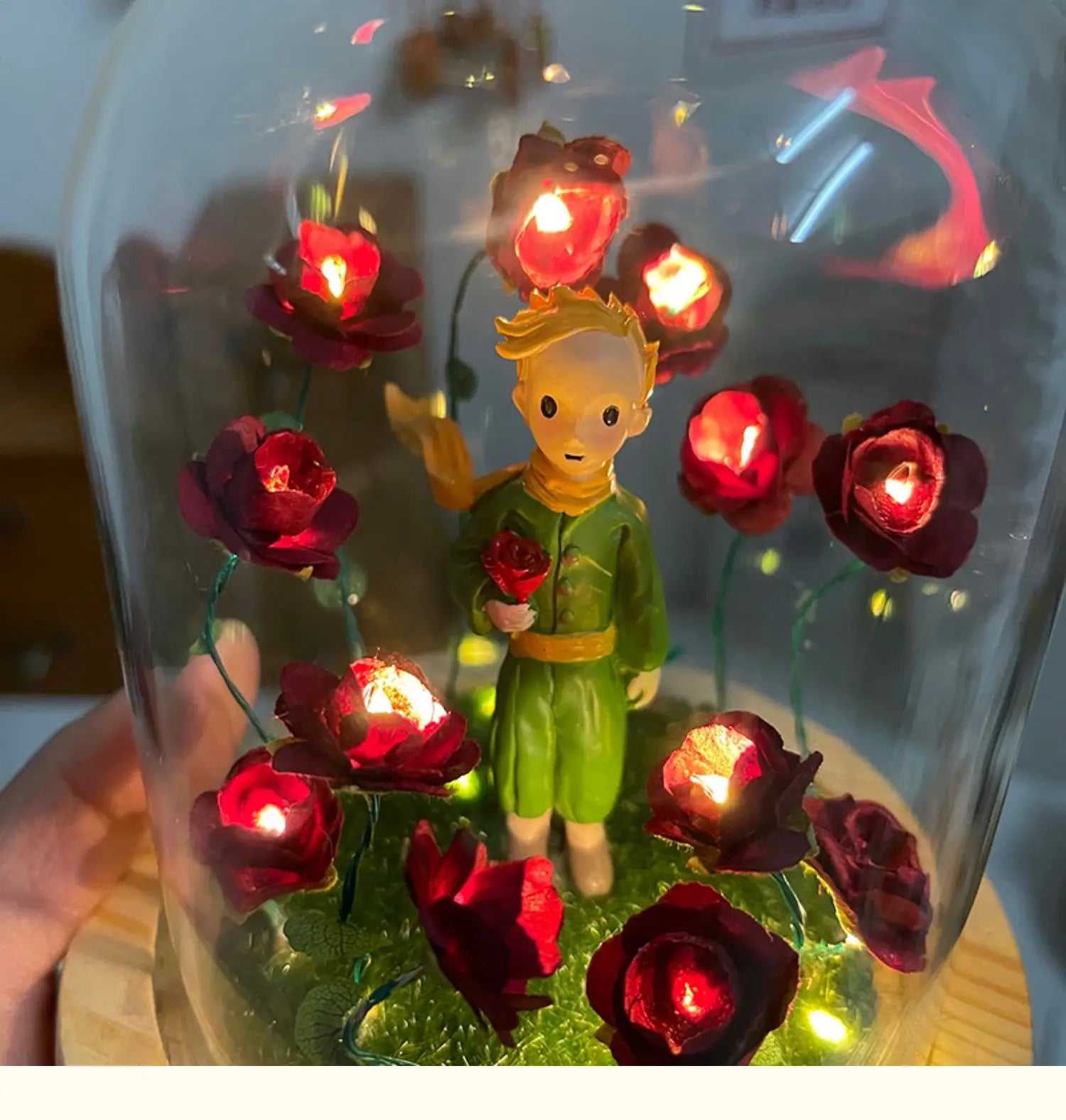 Led Room Decor Little Prince Rose Night Lights DIY Lamp Agaric Bedroom New Year Christmas Material Nightlight Gift for Kids