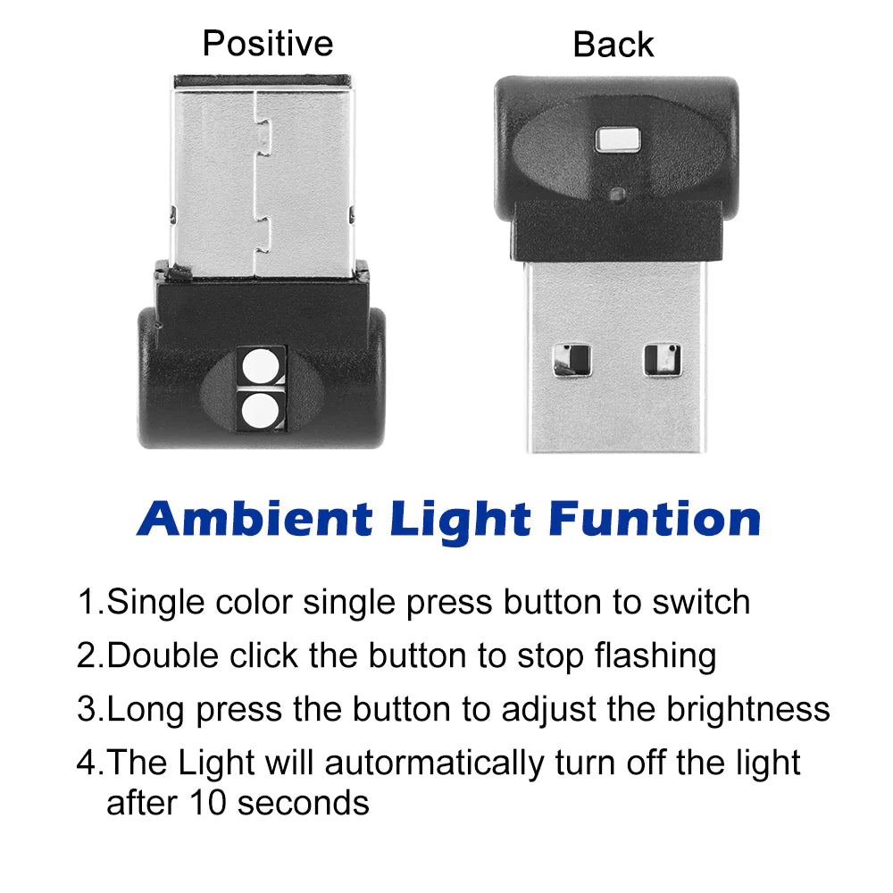 Mini USB LED Car Light Auto Interior Atmosphere Light Emergency Lighting Light PC Auto Colorful Decorative Lamp Car Accessory