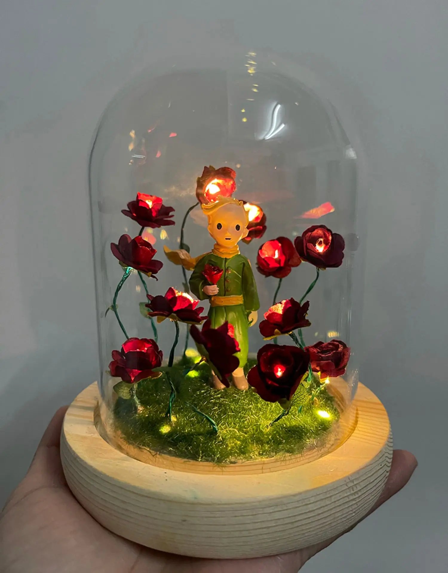 Led Room Decor Little Prince Rose Night Lights DIY Lamp Agaric Bedroom New Year Christmas Material Nightlight Gift for Kids